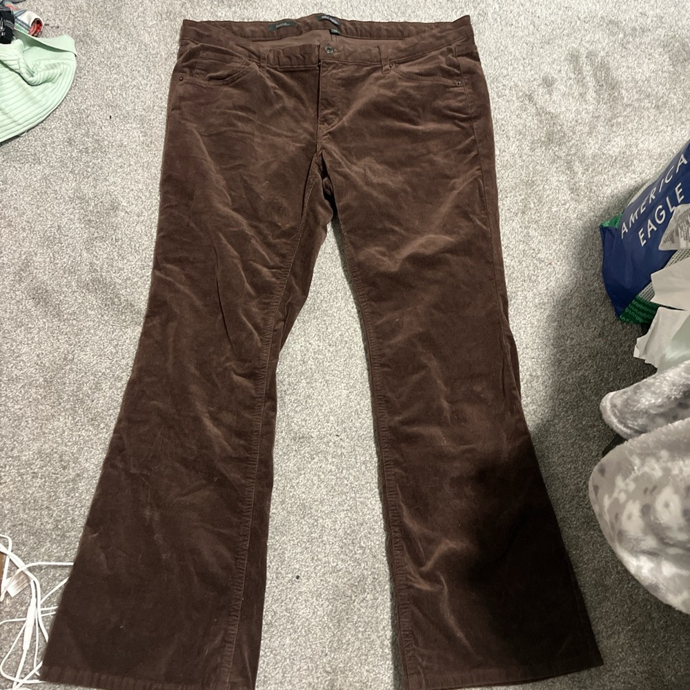 size 14, brown corduroy pants. wild fable low rise and flare